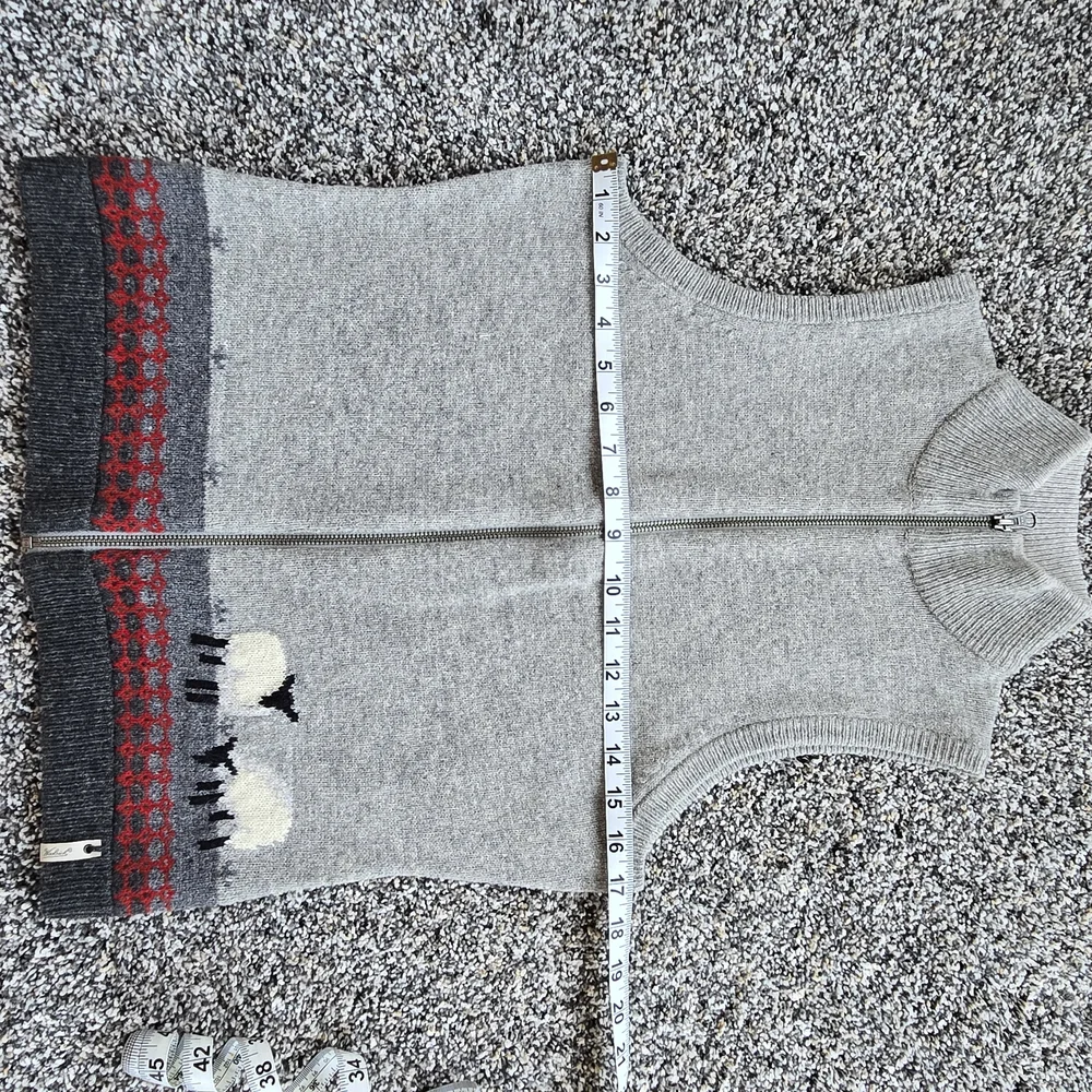 Woolrich Heather Gray Zip-Up Vest 100% Lamb's Wool - Picture 14 of 15